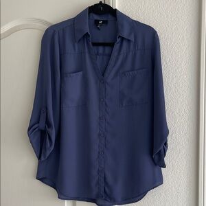 Iz Byer Navy Button-Down Shirt